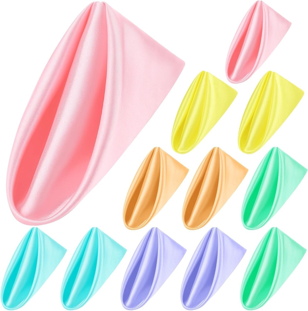 12 Pcs Satin Napkins 17 x 17 Inch Soft Cloth Table Napkins for Weddings Party and Dinner Decor